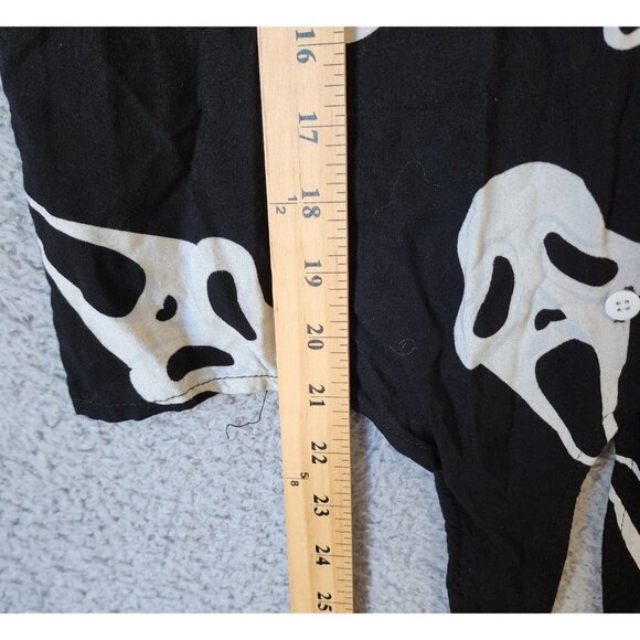 Spirit Halloween Ghost Face Women's M Short Sleeve Button Up Tie Front Top Rare - Picture 8 of 11